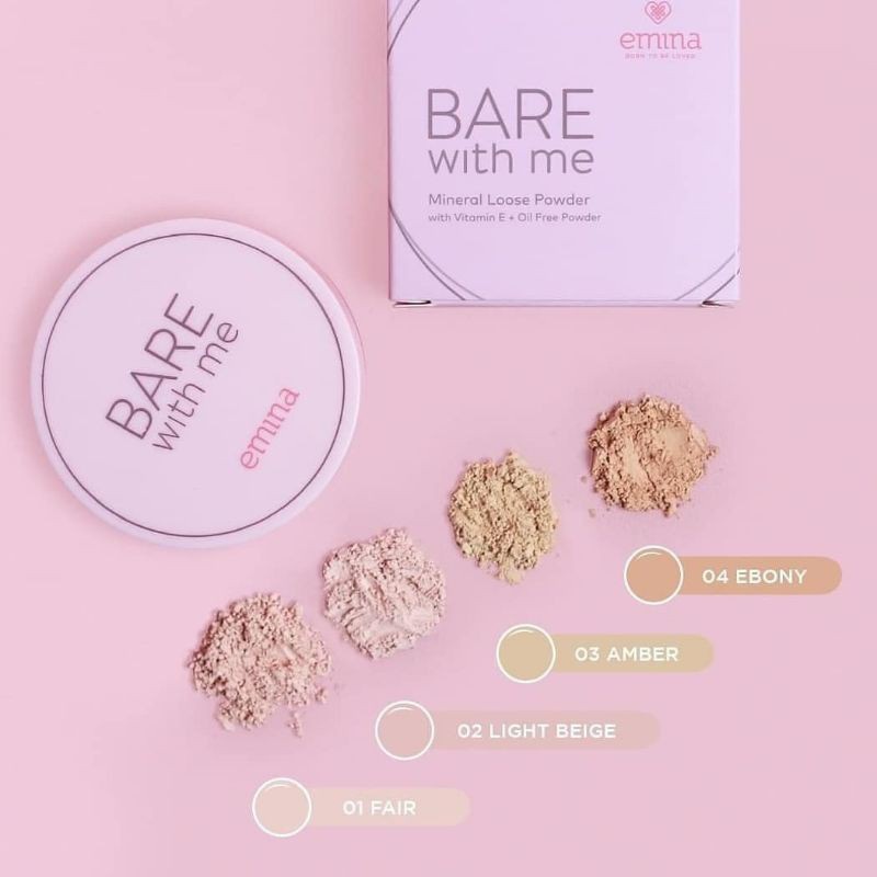 ORIGINAL EMINA BARE WITH ME MINERAL LOOSE POWDER 8gr NO.02 LIGHT BEIGE