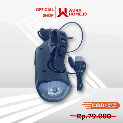 Lampu Klakson Sepeda Bike Light XPG LED 250 Lumens / Lampu LED Klakson Bel Sepeda Depan Belakang Gun