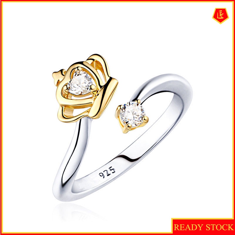 [Ready Stock]Platinum Crown Ring for Women Simple Japanese and Korean Fashion
