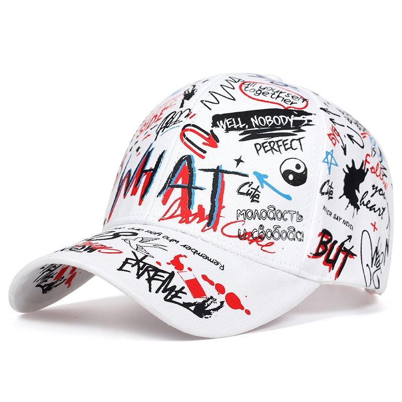 Topi baseball Motif Graffiti Gaya Korea Untuk Pria Dan Wanita