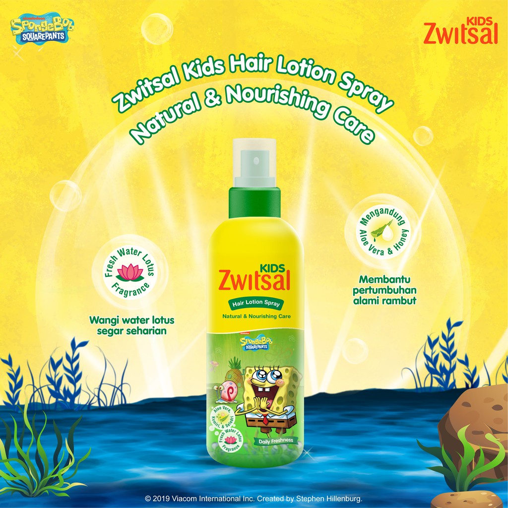 Zwitsal Kids Hair Lotion Spray Natural And Nourisihing / Pelebat Rambut Anak - 100 ml