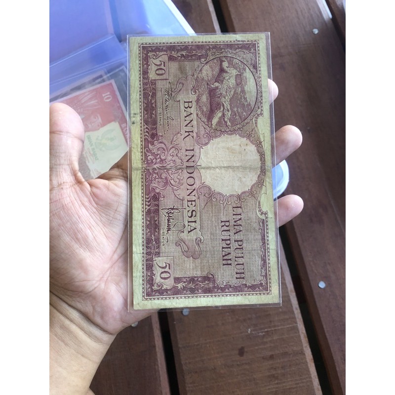 Uang Kuno 50 Rupiah Budaya 1957 VF Original