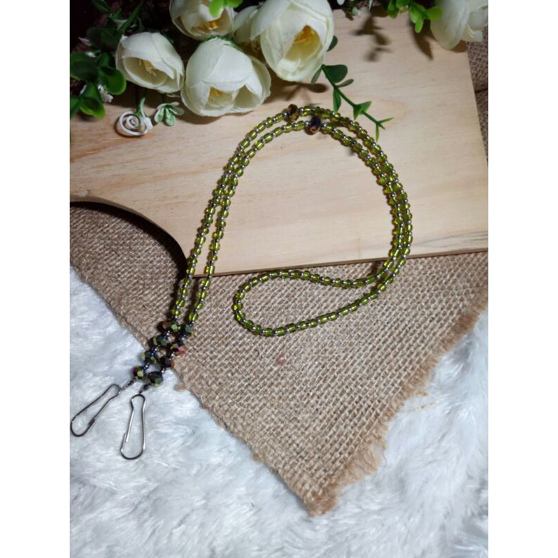 kalung masker strap mask / strap masker/ gantungan masker / tali masker sekat silver