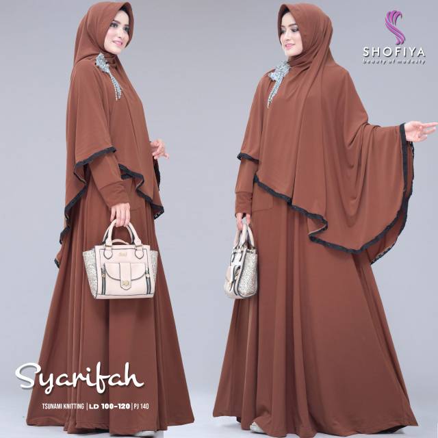 RHS ~ syarifah syari gamis syari jumbo premium ld 120 big size ori solo by shofiya