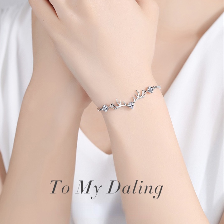 Gelang Bahan Stainless Steel 925 silver plated Gaya Korea Untuk Wanita