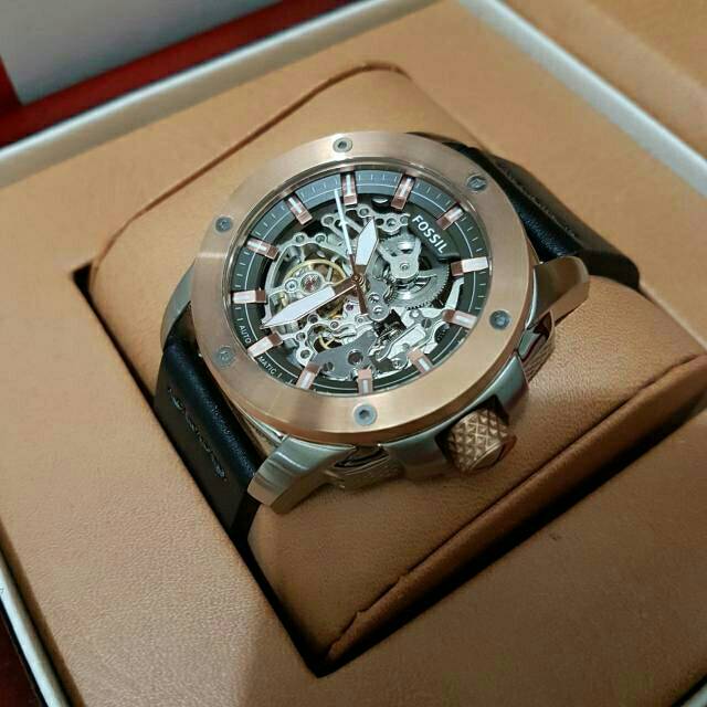 Jam Tangan Sporty Pria Fossil Me 3082 Automatic Ori BM Leather Black