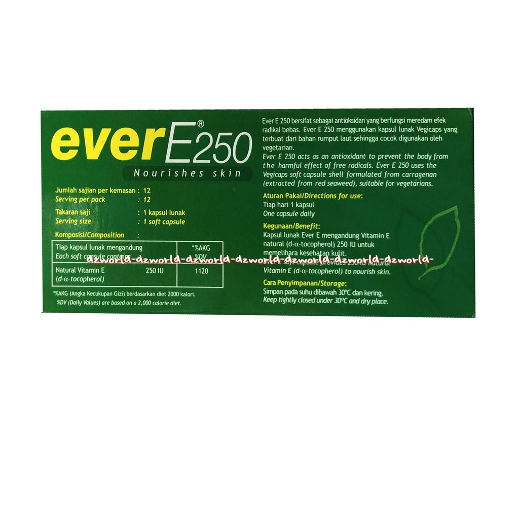 Ever E 250 vitamin lunak Natur E Kapsul Vitamin E Untuk Kulit EverE250 Ever-E