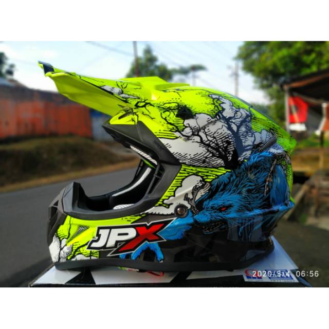 HELM JPX CROSS FULL FACE SRIGALA ORIGINAL YELLOW