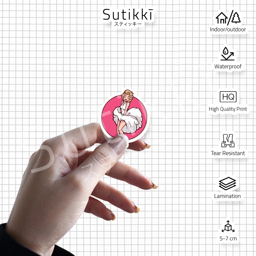 Sutikki | Sticker Pack Marilyn Monroe Pop Art Vintage Cartoon Stiker Laptop Vinyl Aesthetic Koper