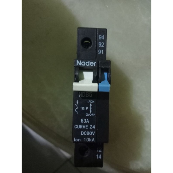MCB DC Nader NDB5 63A DC80V Barang Baru Copotan Dari Box, Bergaransi...