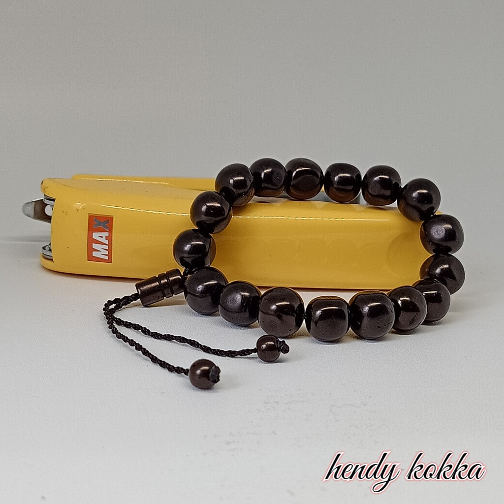 gelang kokka kaukah bulat 10mm kpl hitam