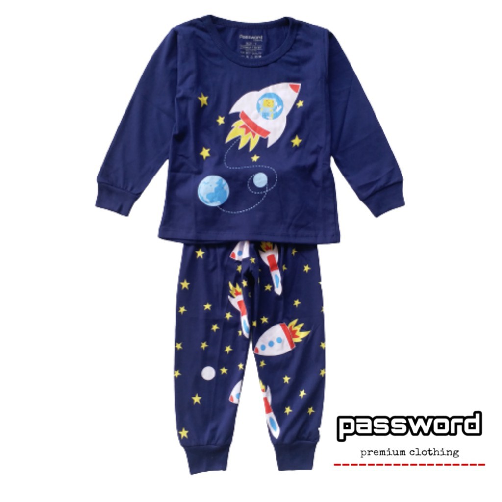 HappyOliver PASSWORD HI FROM SPACE Setelan piyama 1 - 7 Tahun Baju Anak BerKualitas