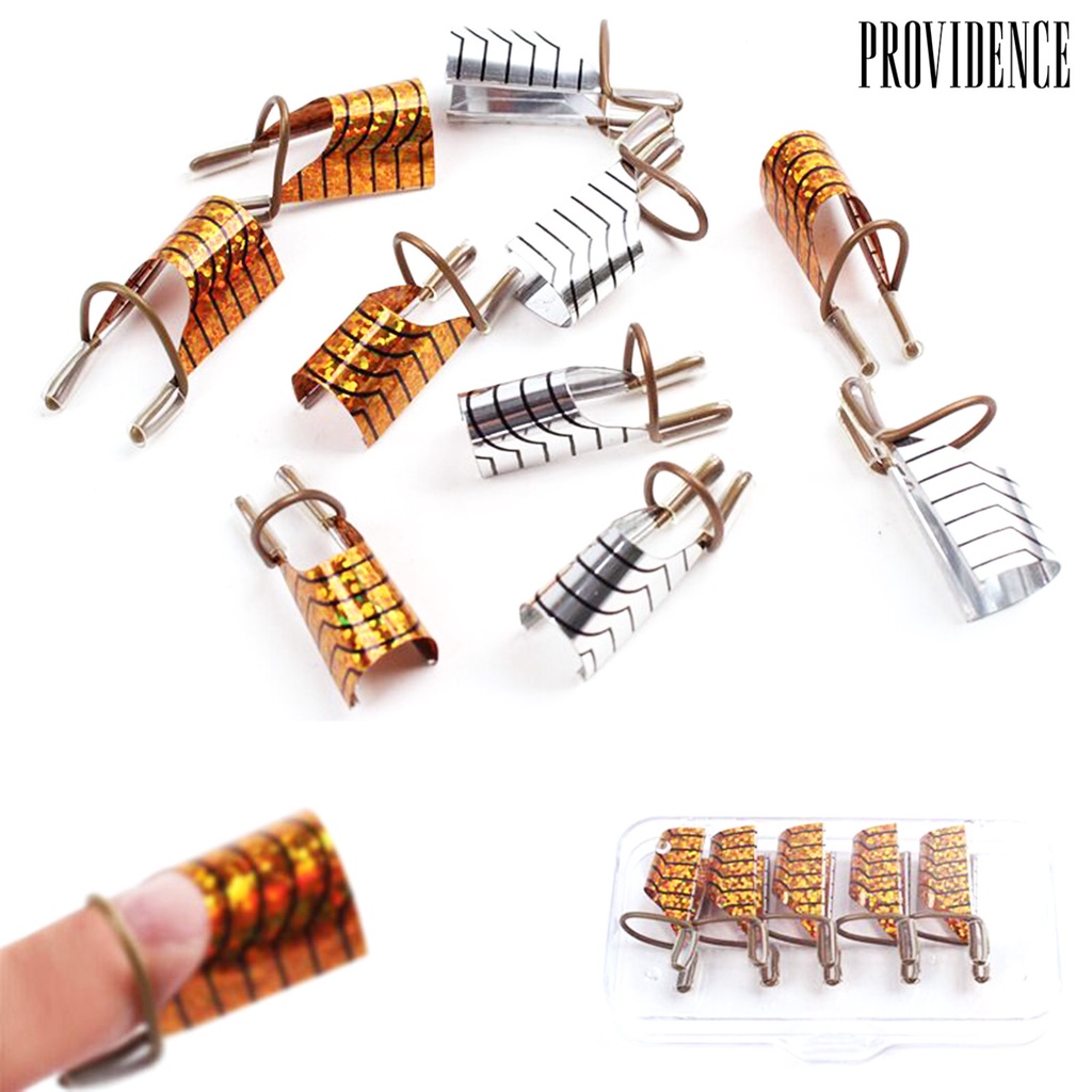 Providence 10Pcs/Set Nail Form C-Curve Clip Exquisite Foldable Manicure DIY UV Gel Extension Nail Form for Nail