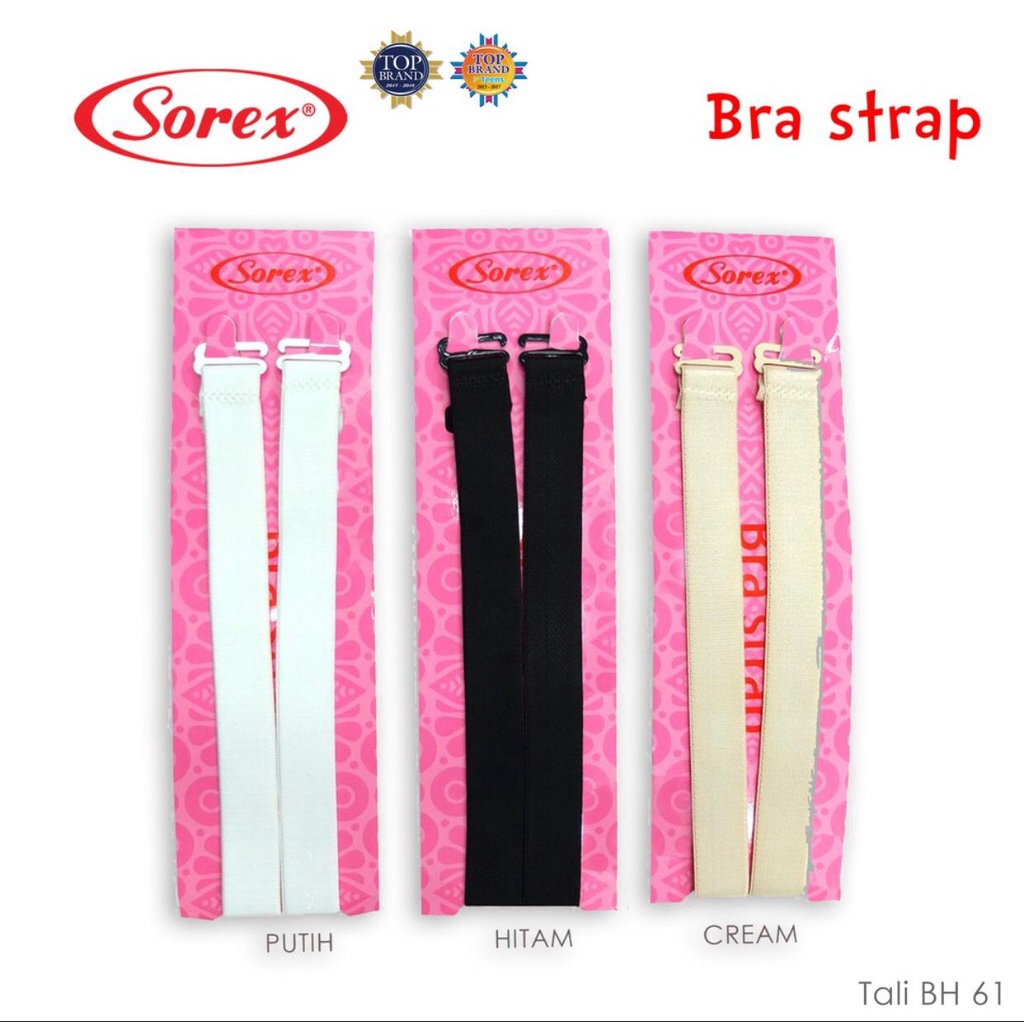 TALI BH BRA SOREX 62 - TALI BH SOREX WARNA WARNI PUTIH HITAM CREAM -TALI  BH BRA SOREX LEBAR - BRA STRAP MEREK SOREX BERKUALITAS - TALI BRA BERKUALITAS -  TALI TEBAL SOREX BAHAN KATUN LEMBUT UNTUK PENYAMBUNG BH - BISA COPOT PASANG TALI BH BISA DI GANTI