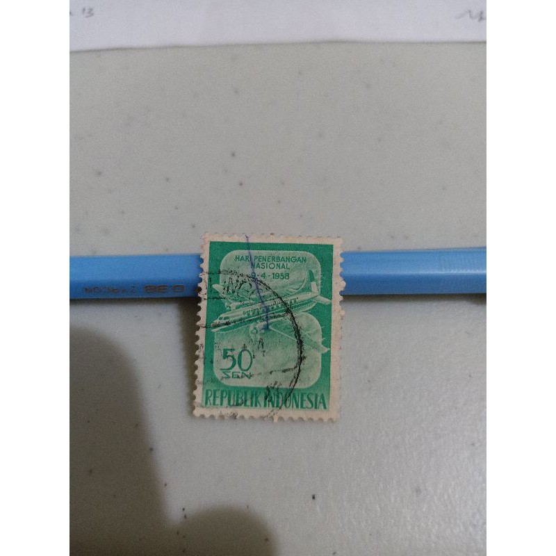 

Perangko Indonesia Seri Hari Penerbangan Nasional 1958 50 Sen RI Stamp