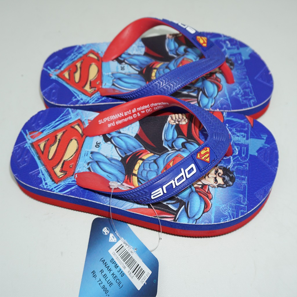 Sandal Jepit Anak Laki Laki Ando Original Superman 310 R.Blue Termurah