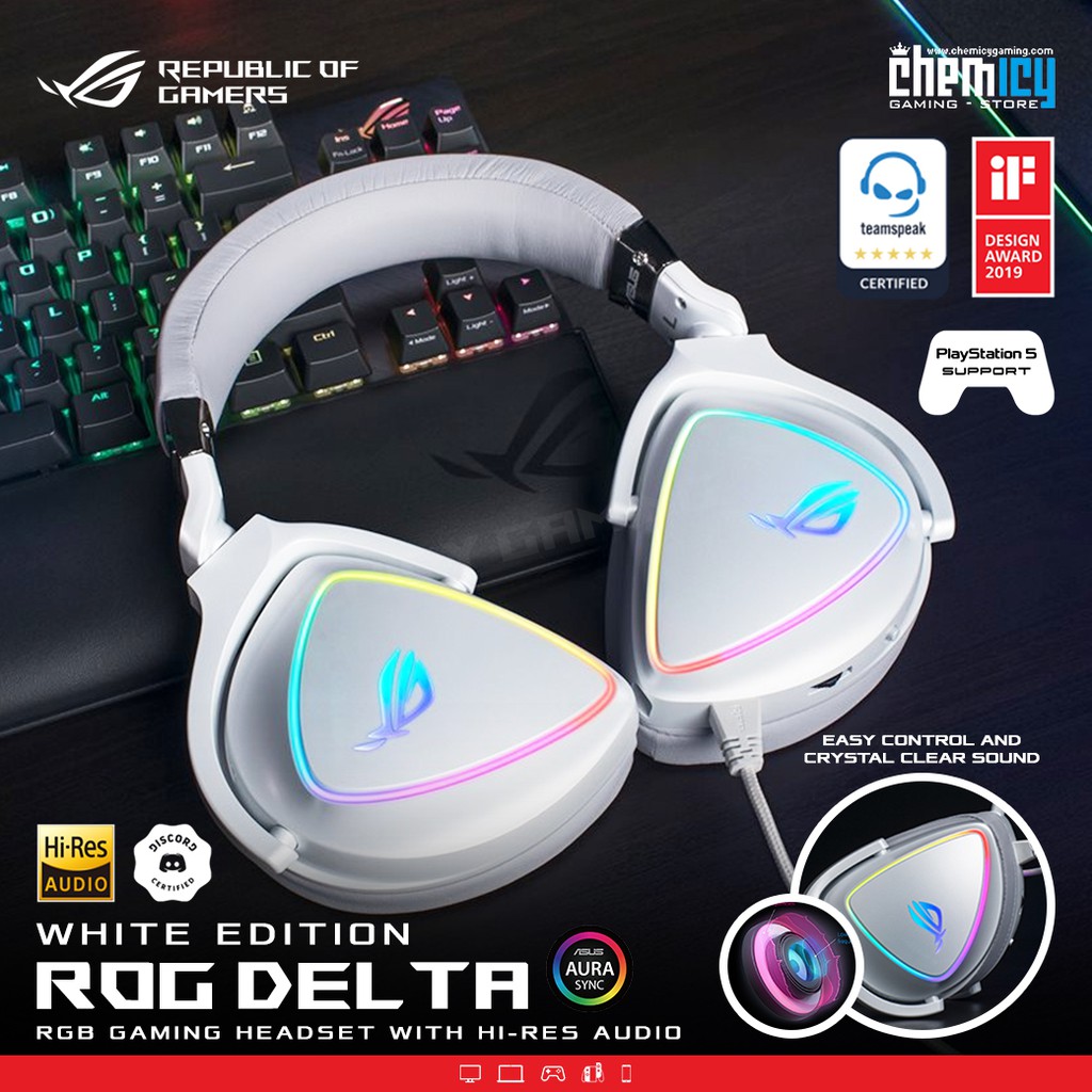 Asus ROG Delta White Edition Hi-Res ESS RGB Gaming Headset