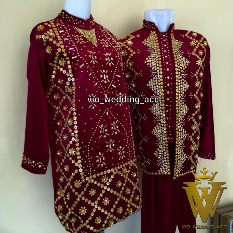 Baju pengantin bludru full payet