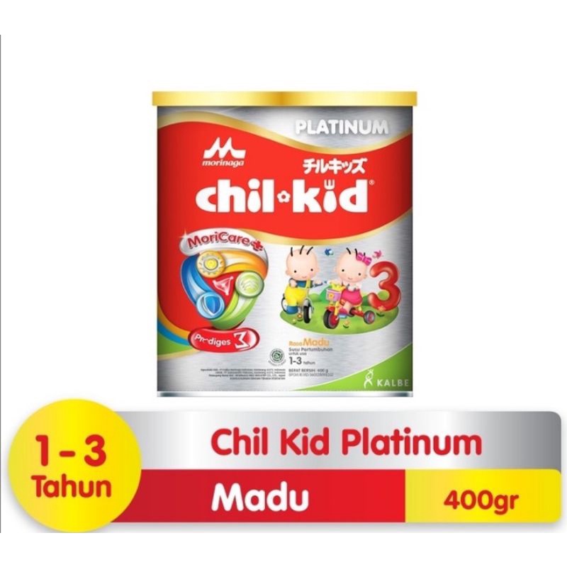 

Susu CHIL-KID MORINAGA PLATINUM 400 gram | MADU | USIA 1-3TAHUN Chilkid chil kid