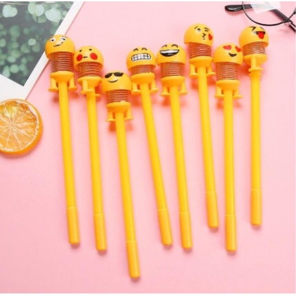 Pulpen Gel Kuning Emoji 1 Pcs Murah