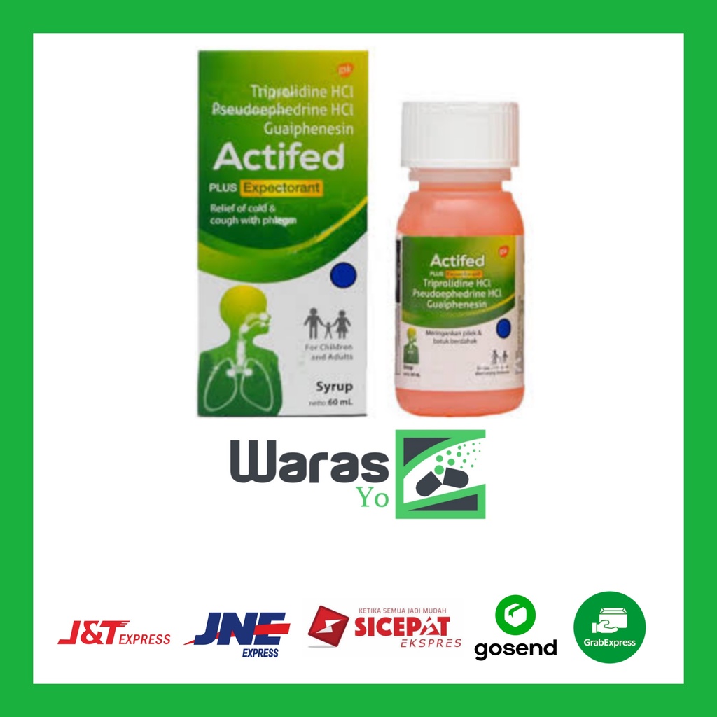 [SW] Actifed Plus Expectorant Sirup 60 ml (Hijau) / ACTIFED HIJAU/ Actifed Exp Sirup Hijau 60ml
