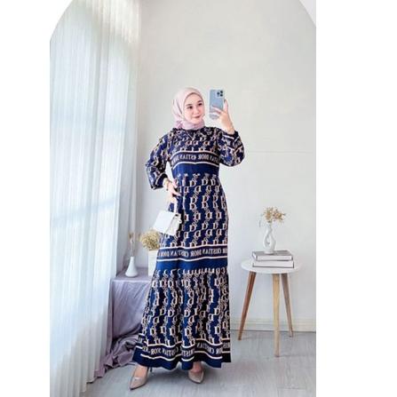 Terlaris.. Midi Dress Dior Terbaru Daster Terbaru Christian Dior Gamis Kekinian Midi Dress Busui Kek