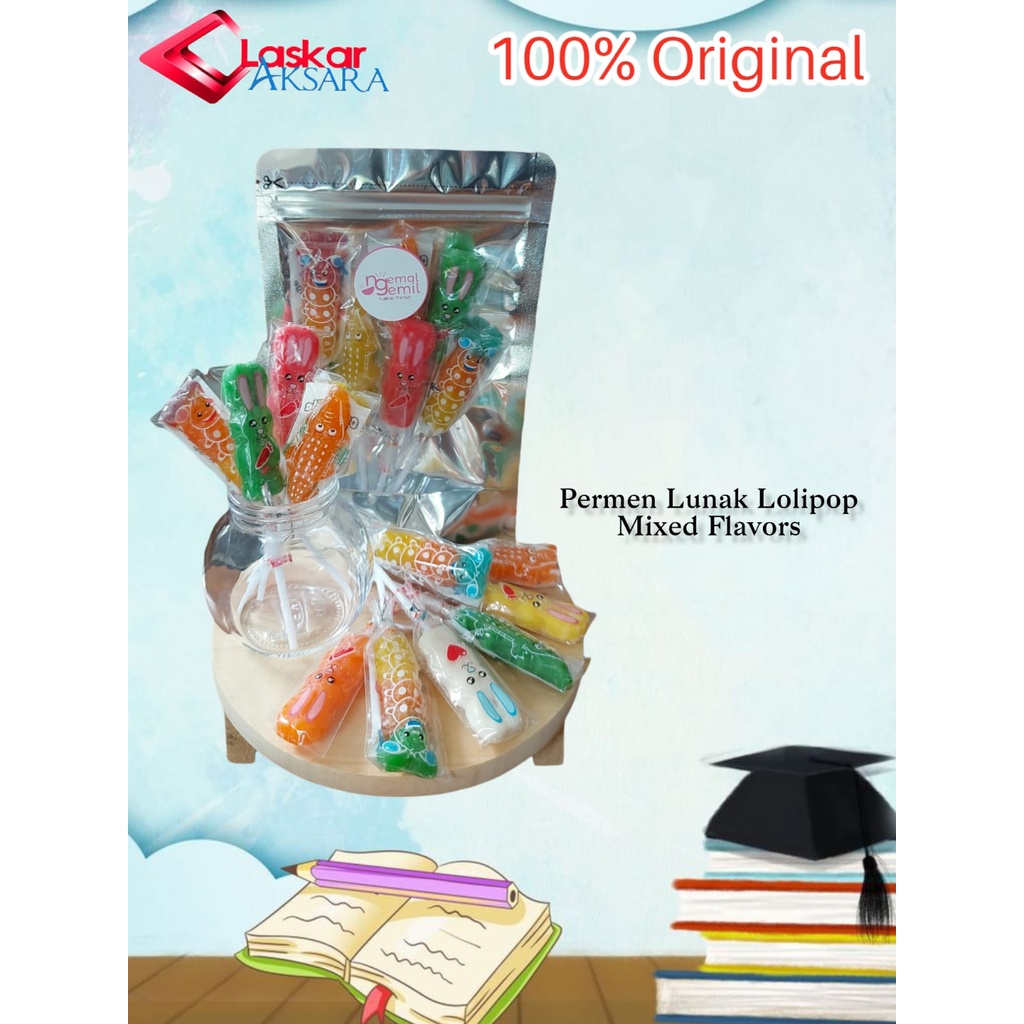

Permen Lunak Lolipop Mixed Flavors Gambar Karakter / Premium