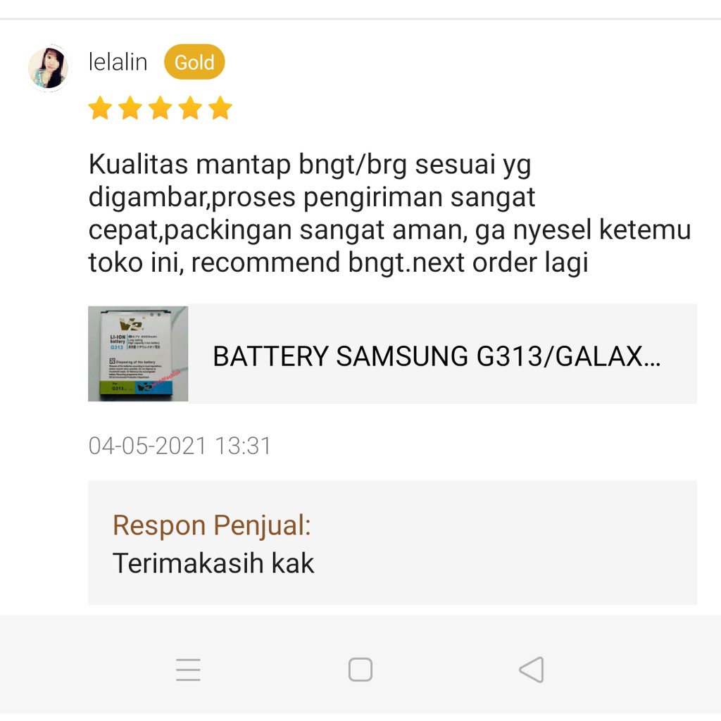 BATTERY SAMSUNG G313 GALAXY V V plus Ace 4 DOUBLEPOWER Batre Batere Battery