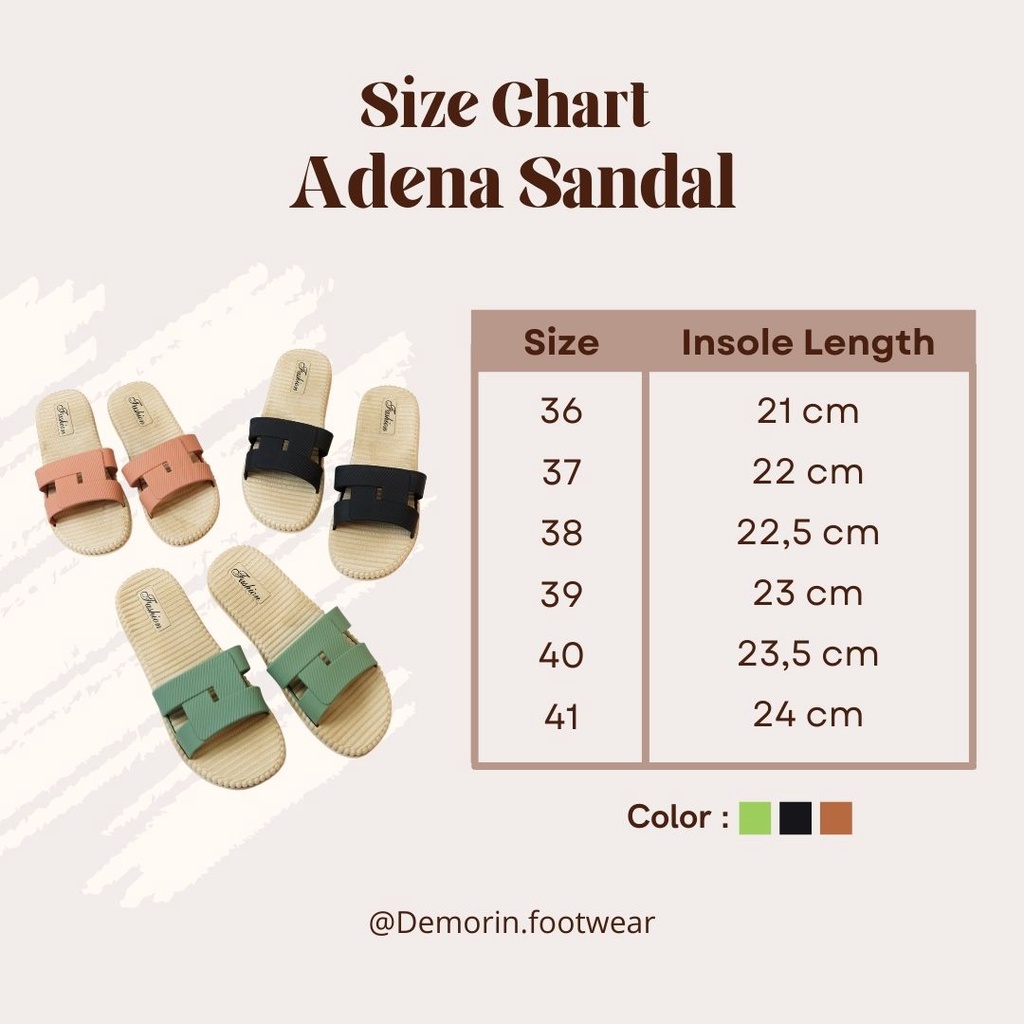 Adena Sandal Selop Wanita Slip On Teplek - Demorin Sendal Karet