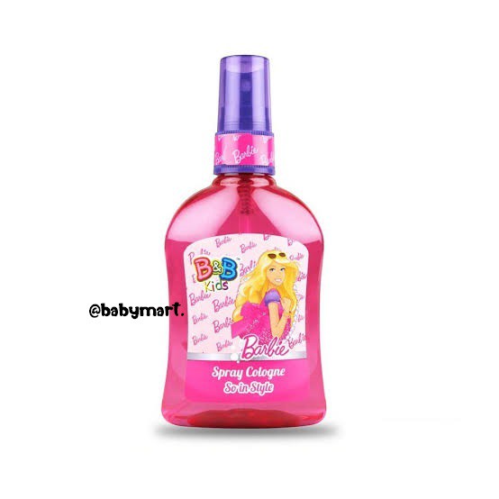 B&B Kids Spray Cologne Rainbow Dash/Littler Pony/Barbie Pink/Barbie Ungu 125ml/babymart.