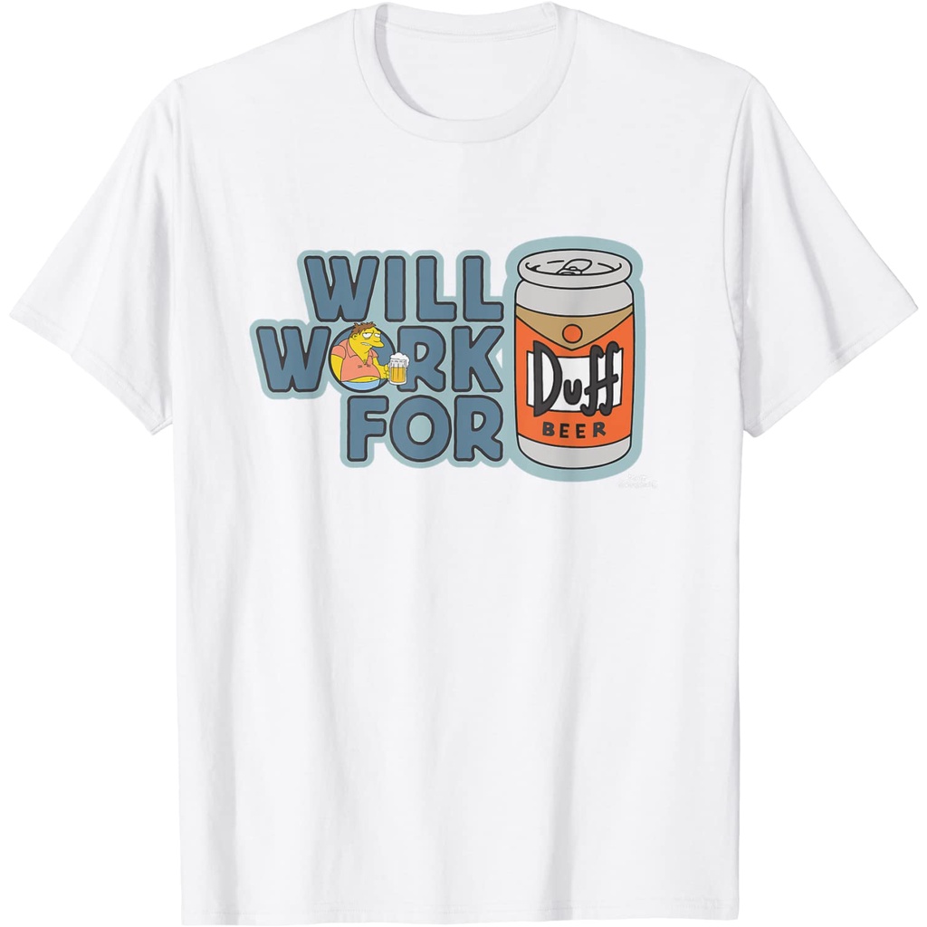 Kaos The Simpsons Barney Will Work For Duff Beer T-Shirt – Baju Vintage 90s Retro Pria Wanita Unisex