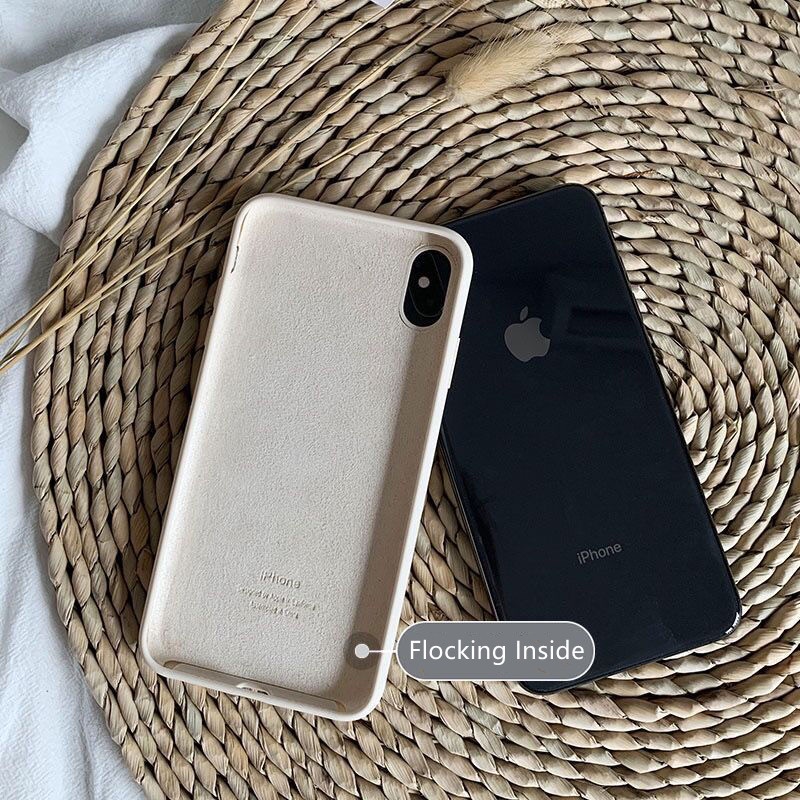 Case Bahan Silikon Cair Warna Putih Untuk iPhone 13 14 PRO Max 13 11 PRO Max 12 11 SE XS Max XR 78 Plus