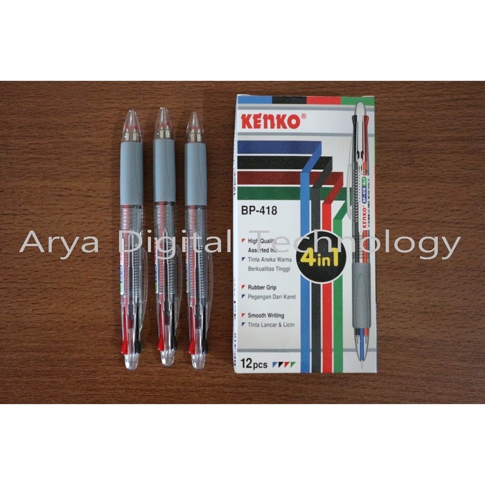 

TERBARU Pulpen 4 Warna Ballpen BP-418 4 In 1 Kenko Pena Ballpoint Bolpen Murah