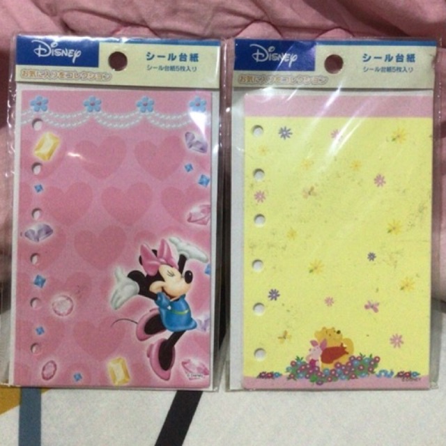 

DISNEY MINI MOUSE WINNIE THE POOH MEMO SHEET FILE BINDER LOOSE LEAF NOTE PAD NOTE BOOK STATIONERY ORIGINAL JAPAN