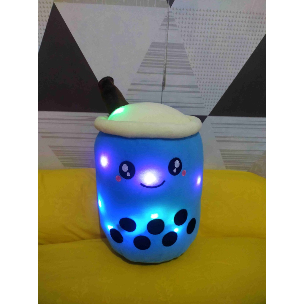 Boneka Boba Milk Tea Lampu LED Diameter 20cm Berlabel SNI