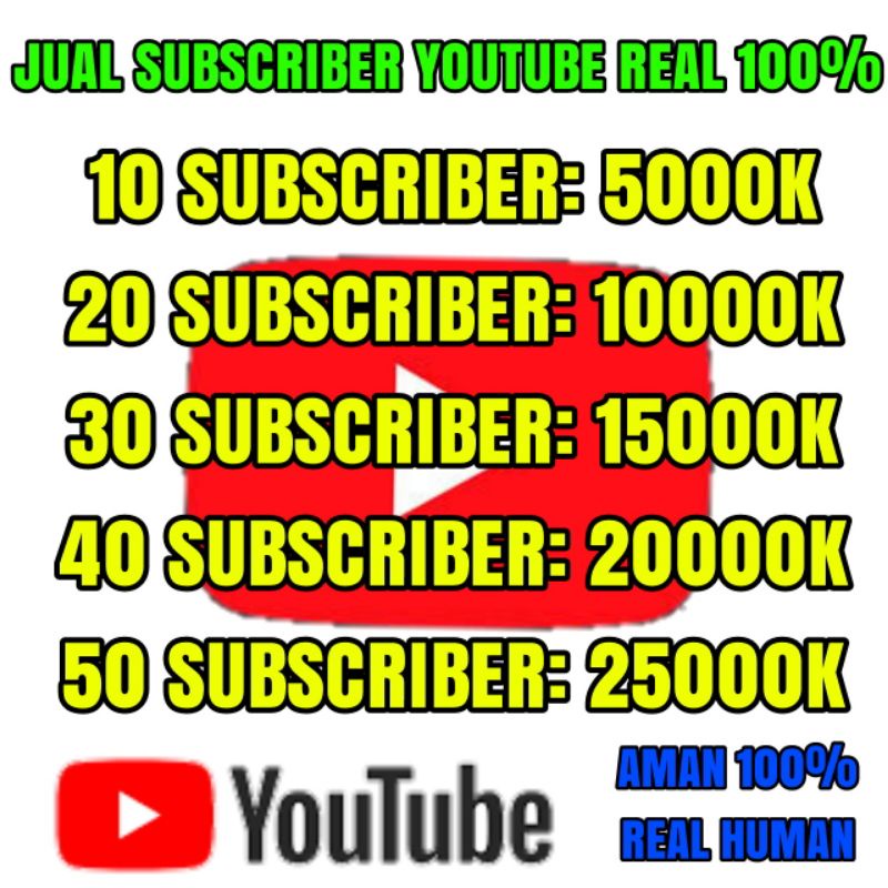 JUAL SUBSCRIBER YOUTUBE MURAH REAL 100%