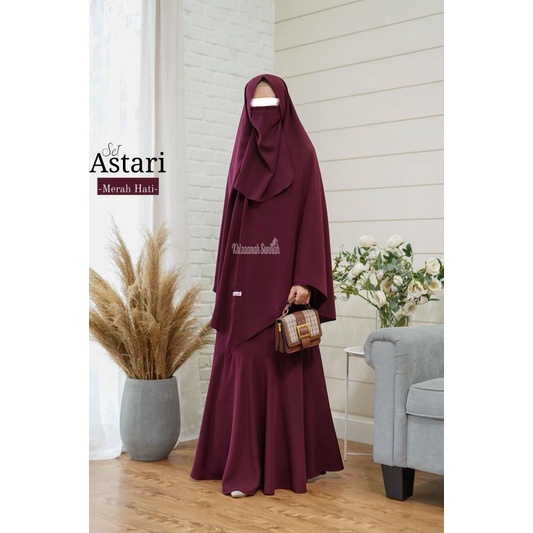 Baju fashion gamis syari perempuan wanita muslimah dewasa Set Astari ORI by Khizaanah Sunnah