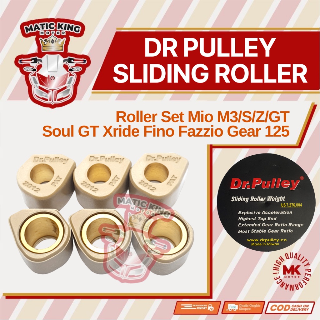 Sliding Roller Mio M3/S/Z Fino Freego X-Ride Gear Fazzio Xeon Soul GT 125 cc DR PULLEY  2012