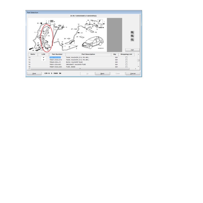 Tabung AIR Wiper CRV 2007-2012 ORIGINAL