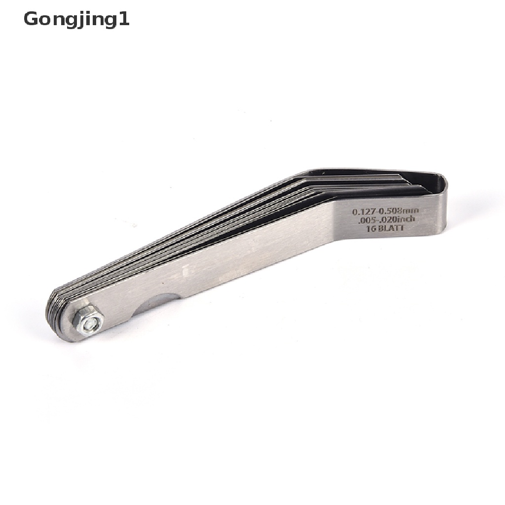 Gongjing1 Alat Pengukur Celah Gap Filler Metric 16 Bilah 0.127-0.508mm