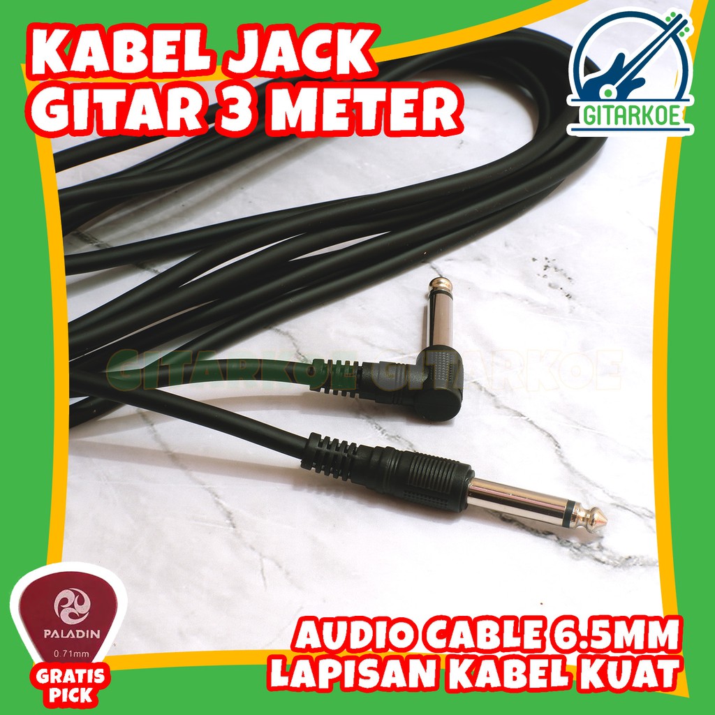 Kabel Gitar / Kabel Jack Gitar Elektrik Akustik Bass Premium 3 meter