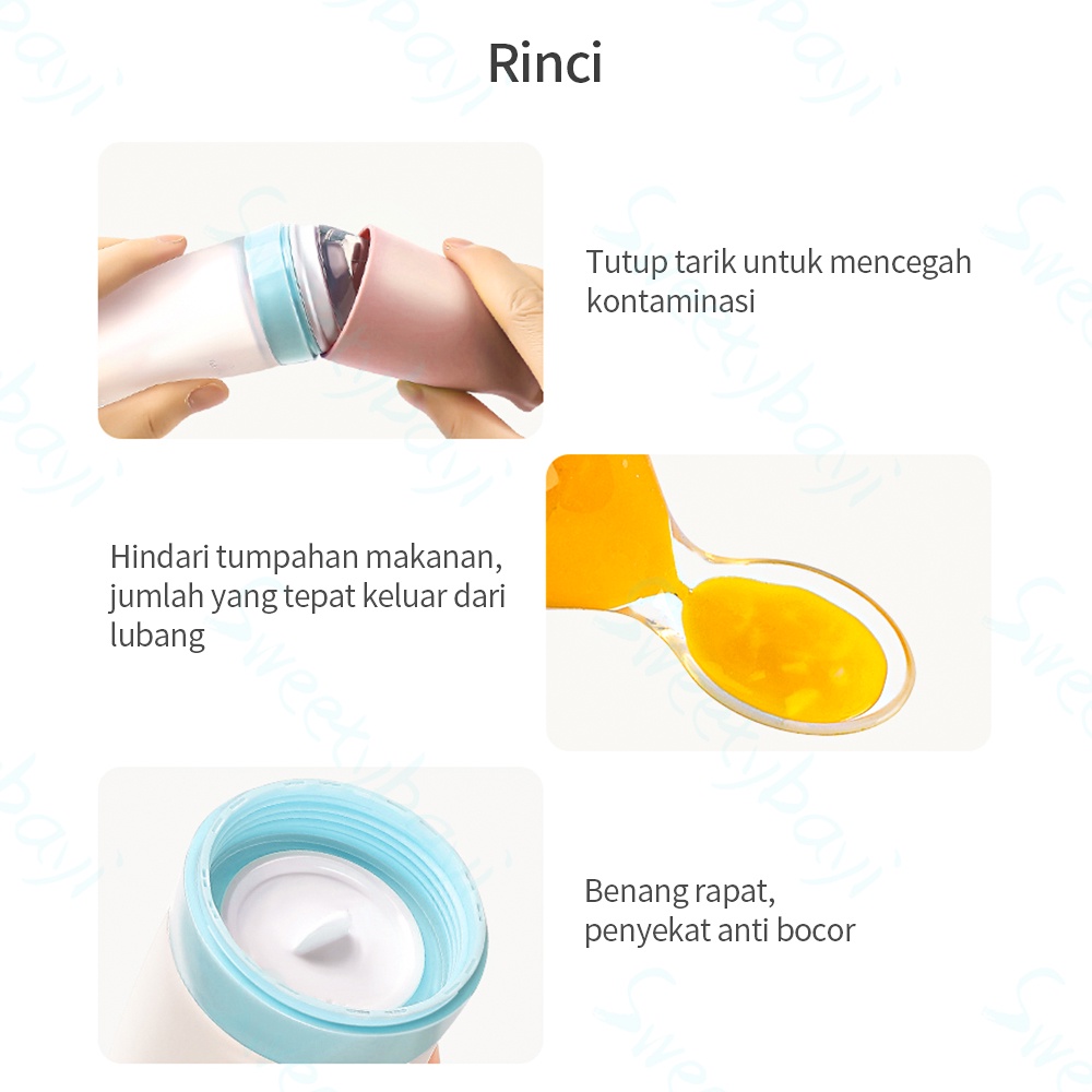 Sweetybayi Sendok makan silikon botol sendok bahan silicone alat makan bayi