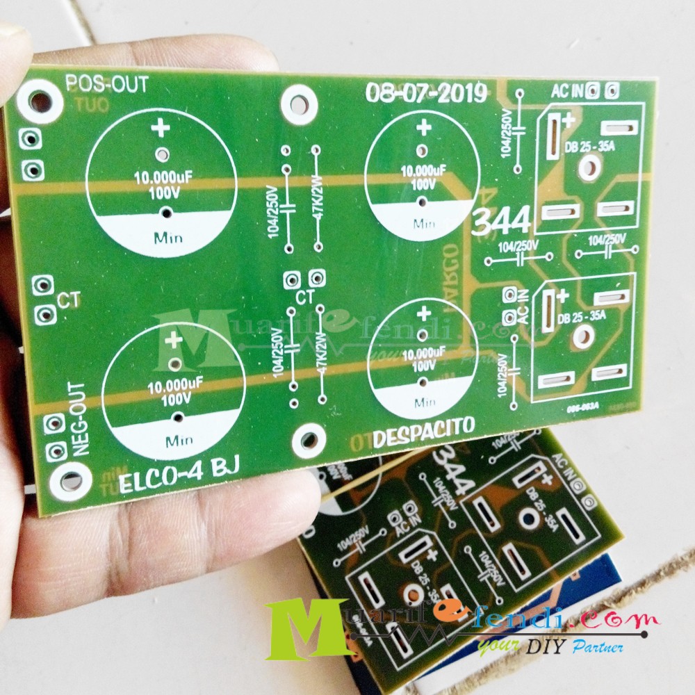PCB Elco CLASS AB Capasitor Bank PSU 4 x 10.000uf 80-100v DIODA KIPROK SEP KBPC 344