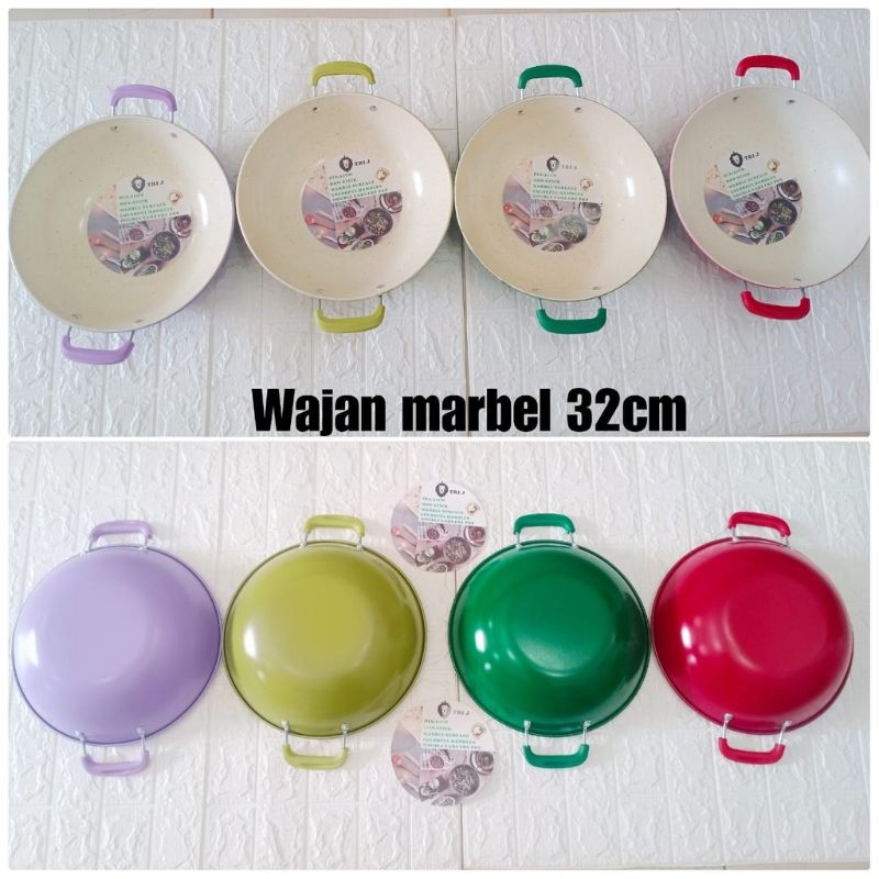 Wajan Marble Warna Ukuran 32cm Penggorengan Warna Wajan Cantik Shopee Indonesia