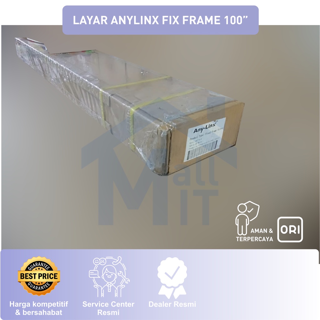 LAYAR FIX SCREEN FIX FRAME home Theathre AnyLink 100&quot; Matte White 16:9