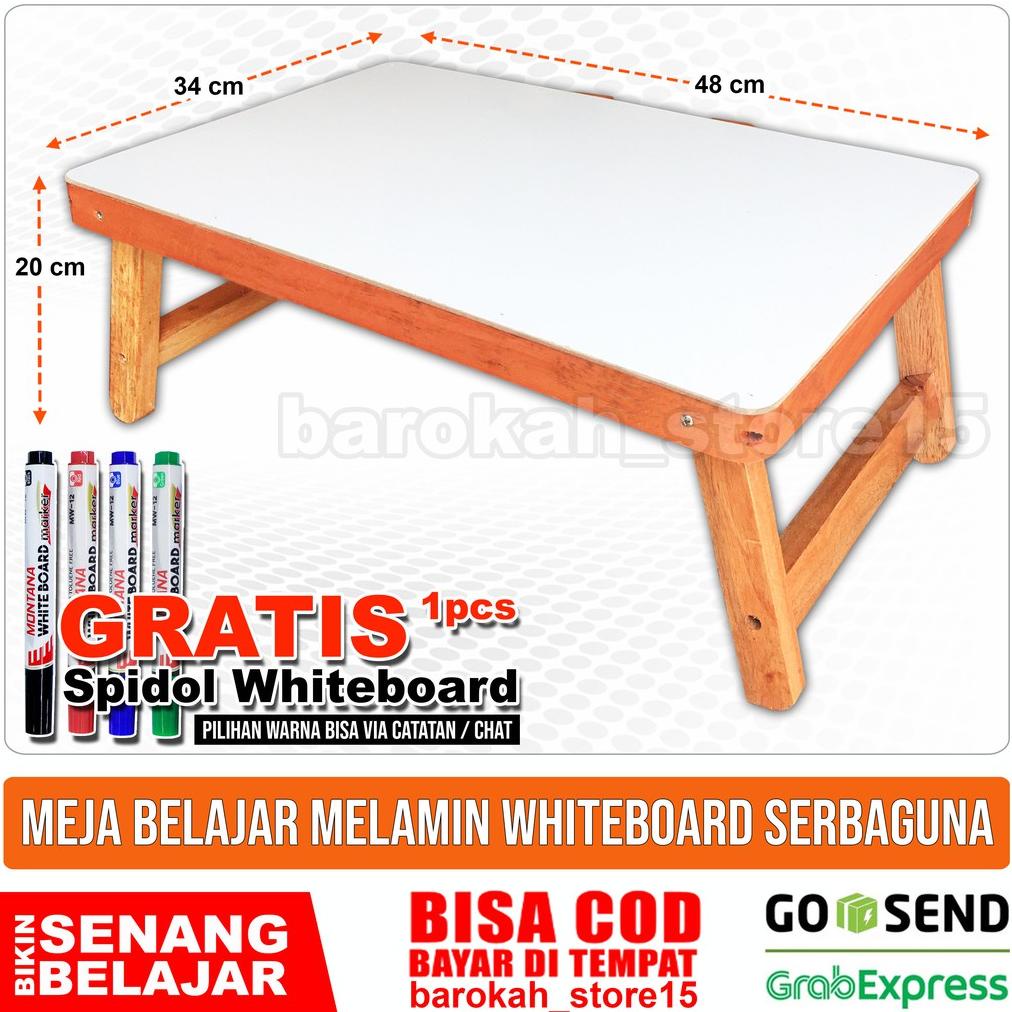 

Meja Lipat/Belajar/ Polos/Meja Laptop Bonus Gratis Spidol Wipe Clean Whiteboard