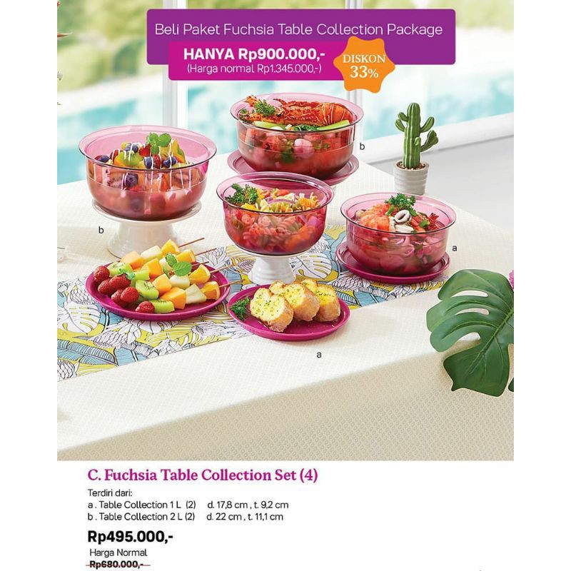fuchsia table collection set