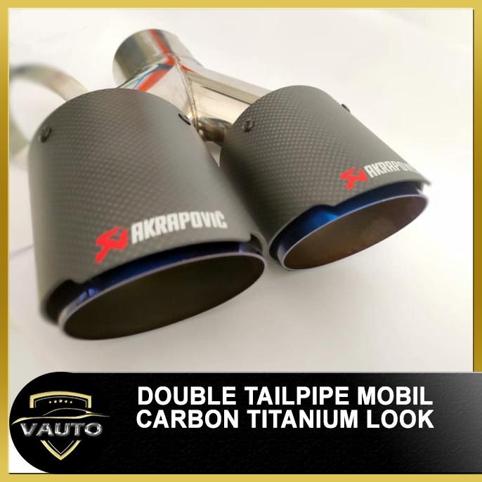 TAILPIPE KNALPOT MOBIL CARBON KNALPOT AKRAPOVIC DOUBEL PELANGI KANAN