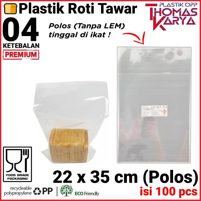 

,,,,,,,] 22x35 cm Plastik OPP TEBAL (Polos/Tanpa Lem) | Plastik Roti Tawar