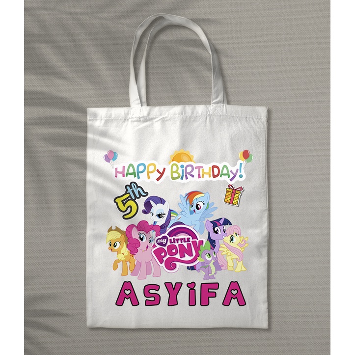 

Totebag Custome / Blacu Premium / Design Edisi - Ulang Tahun - Litle Pony